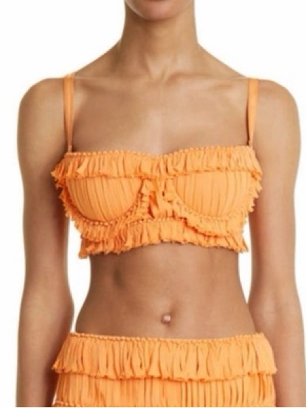 Interior Valencia Pleated Silk Bandeau Bra Top - Size 10
